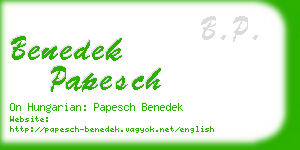 benedek papesch business card